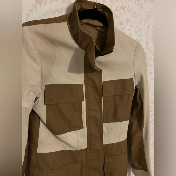 sale! EUC Women's Theory Lamb Leather Belted Trench Coat Jacket Size small White - Picture 4 of 6